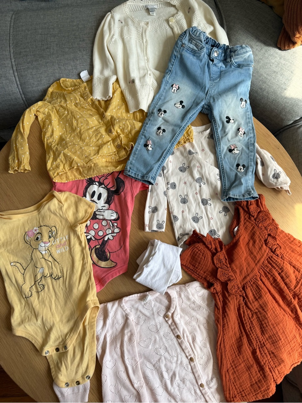 Mixed Baby Girl Clothing Bundle - Yellow, Denim, Rust & Cream